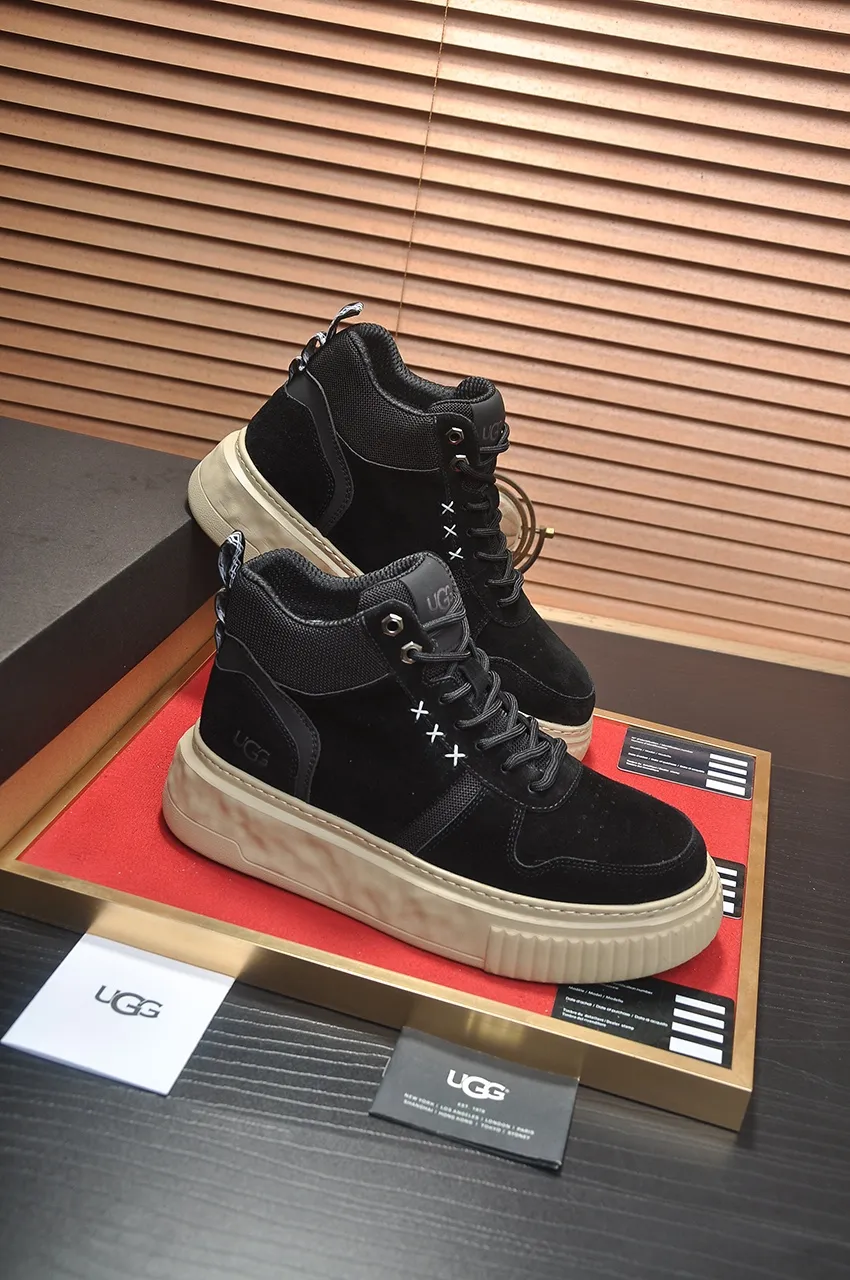 Men's shoes 💰640💶 [UGG] (full wool lining) top-end high-quality fur-in-one warm snow boots from Australia's warm luxury brand men's shoes, UGG-5877 official website synchronized, made of imported cowhide, carefully sewn...Imported rubber foam outsole (comfortable, soft, wear-resistant) The quality is really great...Exquisite workmanship, you can't put it down at first sight, available in sizes 39-44